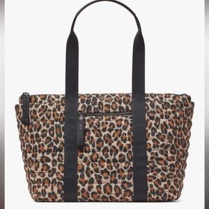 ♠️Kate Spade Camden Quilted  Leopard Print Tote Bag with Black Straps - like New